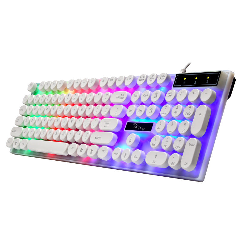 White Waterproof Glass Panel Round Keycap RGB LED