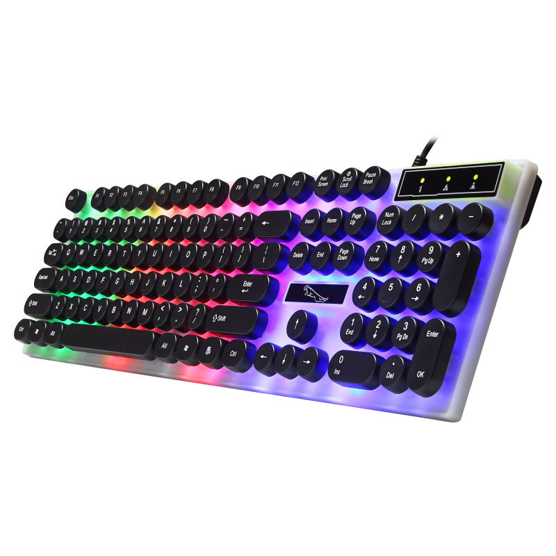 White Waterproof Glass Panel Round Keycap RGB LED